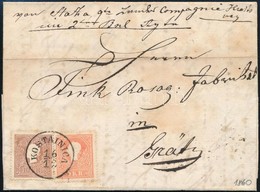 1860 5kr + 10kr Levélen / On Cover 'KOSTAINICA' - Gratz - Sonstige & Ohne Zuordnung