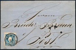 1860 15kr Ollóval Vágva, Levélen / Cut With Scissors, On Cover 'RUMA' - Pest - Sonstige & Ohne Zuordnung