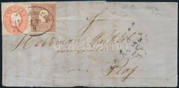 1861 1858 10kr és 1861 5kr Vegyes Bérmentesítés Levélen / Mixed Franking On Cover 'PRESSBURG' - Prag - Other & Unclassified