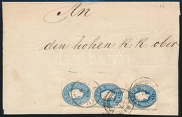 ~1861 3 X 15kr Levél Darabon / On Piece Of Cover 'AGRAM / Recommandirt' - Andere & Zonder Classificatie