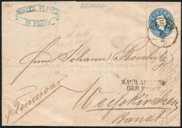 1861 15kr Levélen / On Cover 'PESTH' + 'NACH ABGANG DER POST' - Weisskirchen - Other & Unclassified