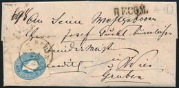 1861 15kr Ajánlott Levélen + 10kr A Hátoldalon / 15kr On Registered Cover + 10kr On The Backside 'A.U. KUBIN' (Gudlin 25 - Autres & Non Classés