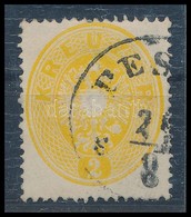O 1863 2kr Sötétsárga, Színes Sas / Dark Yellow, Overinked 'PES(TH)' - Other & Unclassified