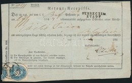 1864 10kr Retour Recepisse 'DEBRECZIN STADT' - 'NYIREGYHÁZA' - Other & Unclassified