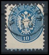 O 1864 10kr Extrém Elfogazással, Sötétkék, Alul Szegélyléc Lenyomattal / Dark Blue With Shifted Perforation 'KARL(ST)ADT - Autres & Non Classés
