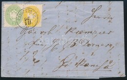 1864 2kr + 3kr Levélen / On Cover 'SZIGETHVÁR' - Nagy Kanizsa - Other & Unclassified