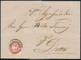 1864 5kr Levélen / On Cover 'G. BECSKEREK' - 'GR. KI(KINDA) B.H.' - 'TEMESVÁR' - 'DETTA' - Sonstige & Ohne Zuordnung