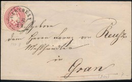 ~1864 5kr Levélen / On Cover 'VEREBÉLY' - Gran (Gudlin 100 P) - Other & Unclassified