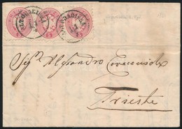 1864 3 X 5kr Közte Pár, Levélen / On Cover 'ALTGRADISKA' - 'TRIEST' - Autres & Non Classés