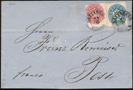 1864 5kr + 10kr Levélen / On Cover 'BÁTTASZÉK' - Pest - Other & Unclassified