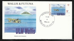 W. Et F. Lettre Illustrée  Premier Jour Mata-Utu Le 25/08/1994 Le N°467  Hydro ULM à Wallis    TB - Sonstige (Luft)