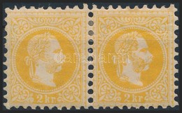 * 1867 2kr Pár Nagy Vízjeldarabbal, Kis Gumitörés / 2kr Pair With Large Watermark, Gum Crease - Autres & Non Classés