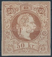 1867 50kr Barna Próbanyomat (Bogenprobe) Eredeti Színben, Fogazatlan, Gumi Nélküli Papíron. Nagyon Ritka! / 50kr Brown P - Other & Unclassified