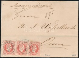 1868 3 X 5kr Ajánlott Levélen / On Registered Cover, Kék / Blue 'RUSZKBERG' - 'ALT-ORSOVA' - Andere & Zonder Classificatie