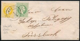 1868 2kr + 3kr Levélen / On Cover 'KOMJÁTH' - Pressburg - Autres & Non Classés