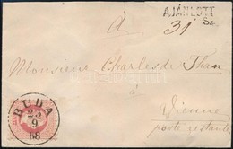 1868 3 X 5kr (2 A Hátoldalon) Ajánlott Levélen, Than Károlynak Címezve / On Registered Cover 'BUDA' - Wien - Autres & Non Classés