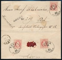 1868 3 X 5kr (kettő Bélyeg A Hátoldalon) Levélen / On Cover 'EGER / HEVESBEN' - Pest - Sonstige & Ohne Zuordnung