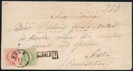 1869 3kr + 5kr Helyi Ajánlott Levélen / On Local Registered Cover 'PEST' - Sonstige & Ohne Zuordnung