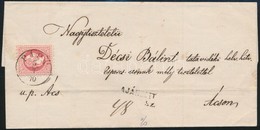 1870 3 X 5kr Ajánlott Levélen, Ebből 2 Bélyeg A Hátoldalon / 3 X 5kr On Registered Cover 'PÁPA' - Ács - Sonstige & Ohne Zuordnung