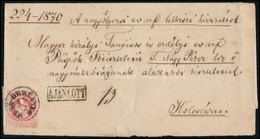 1871 Ajánlott Levél 5kr és 10kr Bérmentesítéssel / 5kr + 10kr On Registered Cover 'MEZŐ-ÖRMÉNYES' - Kolozsvár - Other & Unclassified