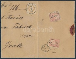 1871 3. Súlyfokozatú Ajánlott Levél 1867-es 15kr és A Hátoldalán Kőnyomat 2 X 5kr Vegyes Bérmentesítéssel. Unikális Dara - Other & Unclassified