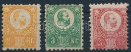 * 1871 Réznyomat 2kr, 3kr, 5kr Eredeti Gumival, Falcosak (66.000) / Mi 8a, 9a, 10a With Original Gum, Hinged - Altri & Non Classificati