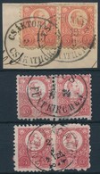 O 1871 3 Réznyomat 5kr Pár Kétnyelvű Bélyegzéssel / Mi 10 3 Pairs With Bilingual Postmarks - Other & Unclassified