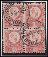 O 1871 Réznyomat 5kr Négyestömb / Block Of 4 'KOLOZSVÁR' - Autres & Non Classés