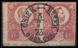 1871 Réznyomat 5kr Pár 'tarajos' Lemezhibával, Látványosan Elfogazva / Pair With Plate Flaw And Shifted Perforation 'OSI - Autres & Non Classés