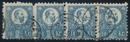 O 1871 Réznyomat 10kr Négyescsík / Stripe Of 4 'DARUVÁR' - Sonstige & Ohne Zuordnung