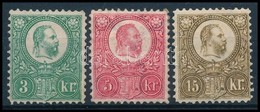 * 1883 Újnyomat / Reprints  3kr, 5kr, 15kr (29.000) - Autres & Non Classés