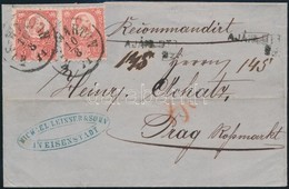 1871 Réznyomat 2 X 5kr Ajánlott Levélen + Félbe Vágott 5kr A Hátoldalon (1 Bélyeg Hiányzik) / 2 X 5kr On Registered Cove - Other & Unclassified