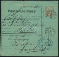 1874 5kr Díjjegyes Postautalvány / PS-money Order 'GLOZSÁN' (Gudlin 300 P) - Autres & Non Classés