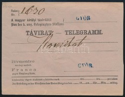 ~1865 Távirat Boríték / Telegram Cover, Kék / Blue 'GYŐR' - Altri & Non Classificati