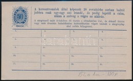 1874 50kr Díjjegyes Távírdai Sürgönylap, Használatlan / 50kr PS-telegram, Unused - Other & Unclassified