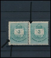 ** 1881 3kr II. Típus Pár Lemezkarcokkal, Foltokkal, Utánmetszés / Pair With Scratches, Spots, Retouche - Autres & Non Classés