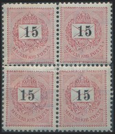 ** 1889 15kr 'B' Négyestömb (28.000++) / Mi 34A Block Of 4 - Autres & Non Classés