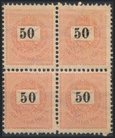 ** 1889 50kr Négyestömb 11 1/2 Fogazással (80.000++) / Mi 38 A Block Of 4 - Other & Unclassified