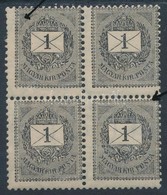 ** 1898 1kr Négyestömb Szép Elfogazással / Block Of 4 With Shifted Perforation - Autres & Non Classés