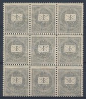 ** 1898 1kr Kilencestömb Gépszínátnyomattal (32.400++) / Mi 41 AX Block Of 9 With Machine Offset - Sonstige & Ohne Zuordnung