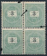 ** 1898 3kr Négyestömb Klf Lemezhibákkal / Block Of 4 With Plate Flaws - Autres & Non Classés