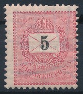 * 1898 5kr Jobb Felül Apalemez Javítás, Háromszögben Vonalka (400 P) / Plate Flaw, Retouche - Autres & Non Classés