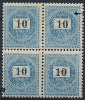 ** 1898 10kr Négyestömb Lemezhibákkal / Block Of 4 With Plate Flaws (halvány Rozsda / Light Stain) - Sonstige & Ohne Zuordnung