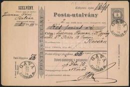 1876 5kr Díjjegyes Postautalvány / PS-money Order 'GÁVA' - Kassa - Sonstige & Ohne Zuordnung