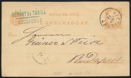 1880 2kr Díjjegyes Levelezőlap IV. Vízjellel (6.000) / 2kr PS-card With Watermark IV. 'KECSKEMÉT' - Sonstige & Ohne Zuordnung