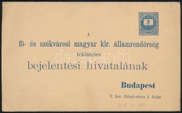 1880 Használatlan Teljes Bejelentési Lap, Ritka Díjjegyes Nyomtatvány! / Unused PS-change Of Address Form - Autres & Non Classés