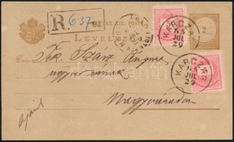 1885 2kr Díjjegyes Levelezőlapon 2 X 5kr / On Registered PS-card 'KARCZAG' - Nagyvárad - Other & Unclassified