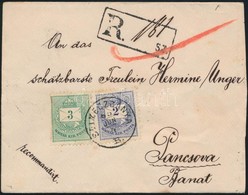 1885 2kr + 3kr + 2 X 5kr Gyöngyjavítással Ajánlott Levélen / With Retouche On Registered Cover 'SELMECZBÁNYA' - Pancsova - Other & Unclassified