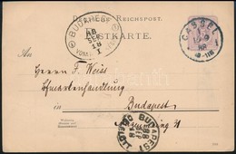 1888 Levelezőlap Casselből Budapestre / PS-card From Cassel To Budapest 'BUDAPEST VONATKÉSÉS 1' - Autres & Non Classés