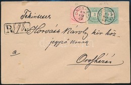 1889 Helyi Ajánlott Levél 2 X 3kr + 5kr Bérmentesítéssel / Registered Local Cover 'OROSHÁZA' - Autres & Non Classés